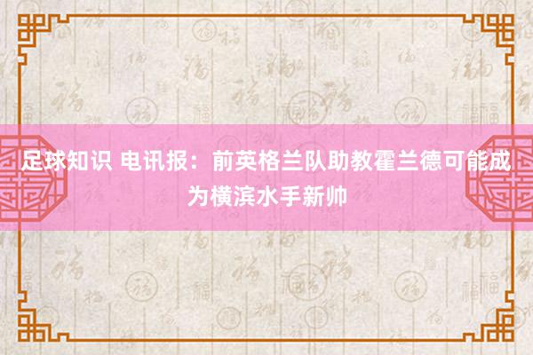 足球知识 电讯报：前英格兰队助教霍兰德可能成为横滨水手新帅