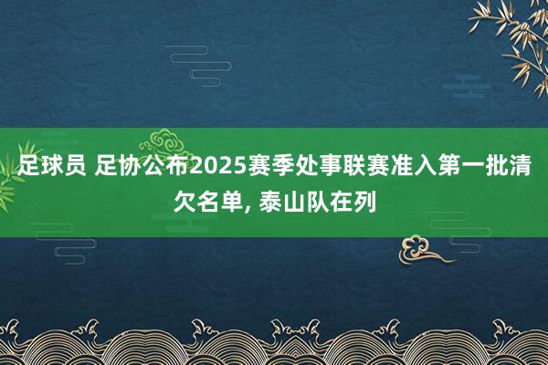 足球员 足协公布2025赛季处事联赛准入第一批清欠名单, 泰山队在列