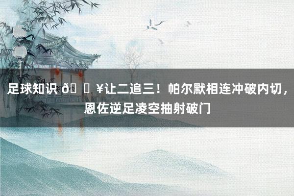 足球知识 💥让二追三！帕尔默相连冲破内切，恩佐逆足凌空抽射破门