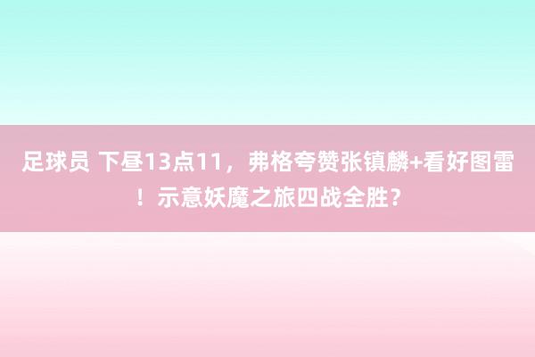 足球员 下昼13点11，弗格夸赞张镇麟+看好图雷！示意妖魔之旅四战全胜？